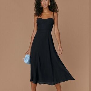 REFORMATION Holland Black Dress